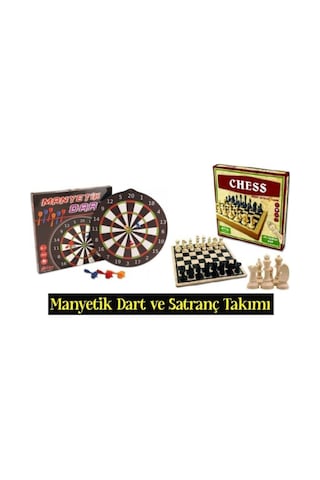 Satranç Takımı Ve Manyetik Dart Aile Oyun Seti Eğitici Oyuncak Kutu Oyunları