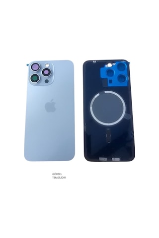 Apple Uyumlu iPhone 15 Pro Arka Pil Kapağı Full Nfc Li Lensli- Cam Natürel Titanyum
