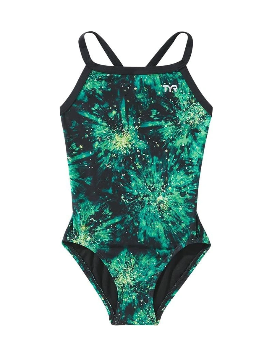 Tyr Durafast Lite Kız Çocuk Diamondfit Mayo - Radiant Flare Yeşil