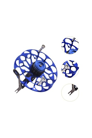 Pazly Buz Balık Avı Makarası Takımı - Güçlü Dişli Mavi Model