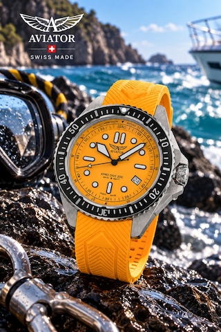 Xpro Dive 200 Erkek Kol Saati 42.8 Mm Safir Cam 20 Atm Açık Mavi Silikon Kayışlı Dalış Saati Turuncu - 928657246 Metalik
