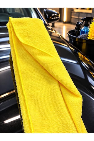 Profesyonel Mikrofiber Oto Temizlik Bezi- Sarı