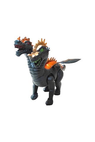Pilli Işıklı Sesli Yürüyen Kanatlı Çift Başlı Dinazor 1 Adet Özel İthal Malzeme Dinozor Trex 26 Cm.