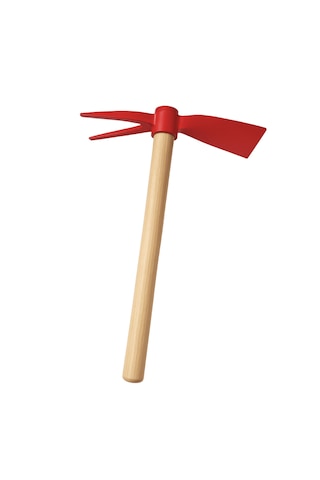 Bahçe Çapa Kazma Ot Temizleme Ergonomik Ahşap Kırmızı 40 Cm