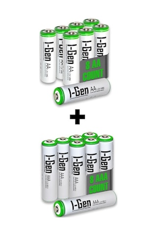 I-gen B182 8 Adet Aa 2700 Mah Şarjlı Kalem Pil + 8 Adet Aaa 900 Mah Şarjlı İnce Kalem Pil 1.2v Nı-mh