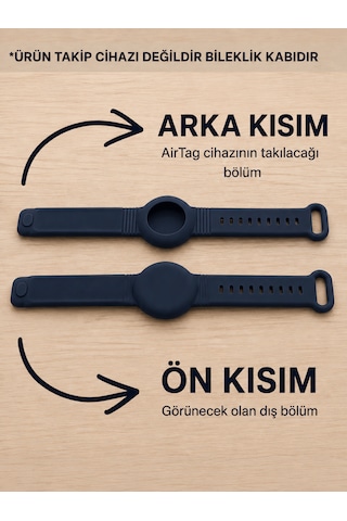 Beylini Airtag Yuvalı Bileklik Çocuk Yaşlı Alzahimer Demans Bilekliği Boş Airtag Yuvalı Renkli Lacivert