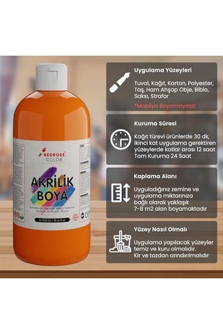 Turuncu Akrilik Boya 500 Gr