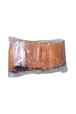 Cips Çatalı Lüks Plastik 3 Uçlu 8,5 Cm Boy Paketler 500 Lü Ve Tek Renktir Turuncu