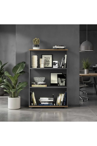 Rio 3 Raflı Kitaplık - Antrasit/kontra 72x109x34 Cm Antrasit