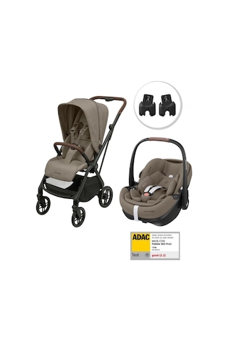 Maxi-Cosi Leona2-Pebble 360 Pro Tek Elle Katlanabilen Çift Yönlü Seyahat Sistem Bebek Araba Truffle