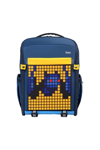 Divoom Pixoo S Mavi LED Ekranlı APP Kontrollü Akıllı Su Geçirmez Laptop Sırt Çantası-15-15.6" Mavi