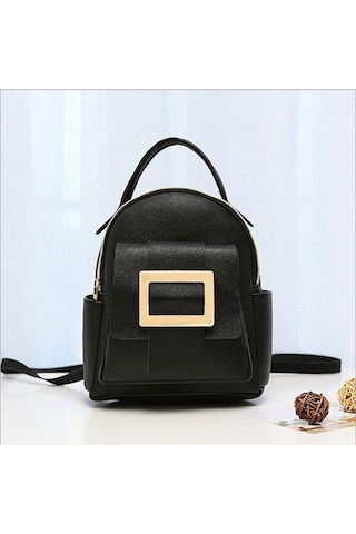 Bayan Sırt Çantası Moda Renk Bloğu Mobil Madeni Para Kesesi Mini Sırt Çantası Black Siyah