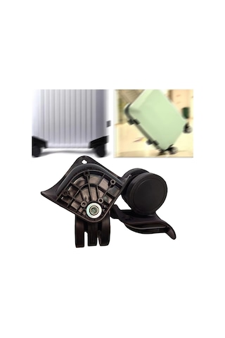 Homyl 2 Adet Bagaj Tekerlekleri Bavul Silindiri Tamir Parçaları Siyah