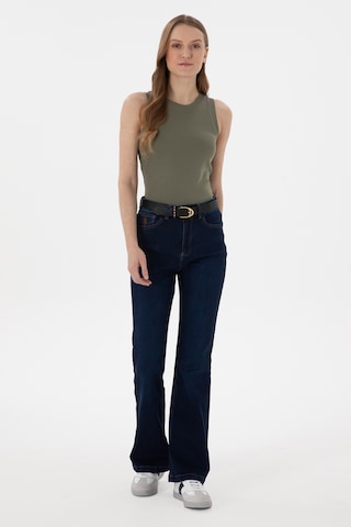 U.S. Polo Assn. Kadın Koyu Mavi Slim Flare Fit Jean Pantolon 50308349-DN0023