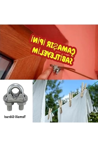 Çelik Halat Sıkma Klemens, 6mm Boyutunda 4 Adet Set