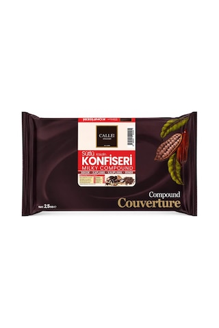 Callei Chocolate Sütlü Konfiseri Kokolin Blok 2,5 Kg Pasta, Tatlı Ve Çikolata Kaplamaları İçin Yoğun Sütlü Kokolin