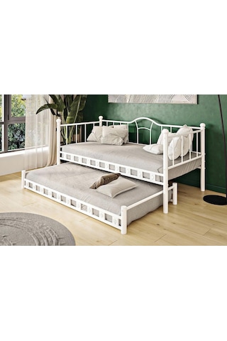 Reyo Kamelya Yavrulu Daybed Sedir Karyola Beyaz 90x190