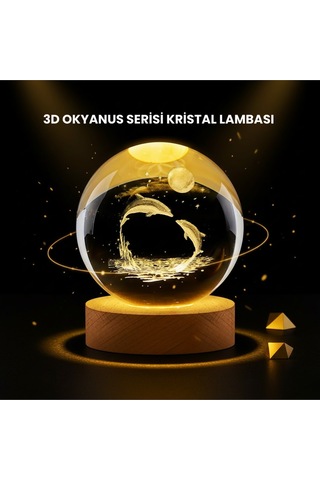 Led Işıklı Yunus Küre Ahşap Standlı Modern Dekoratif Aksesuar -