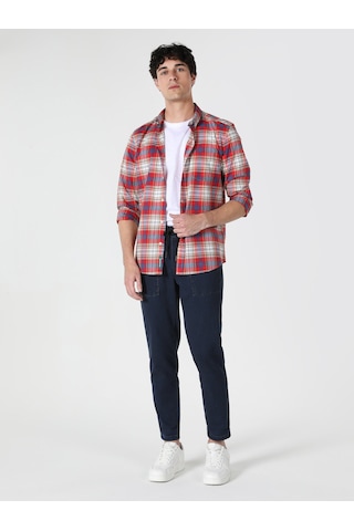 Colin's Slim Fit Kareli Çok Renkli Erkek Uzun Kol Gömlek CL1061791_Q1.V1_MTC