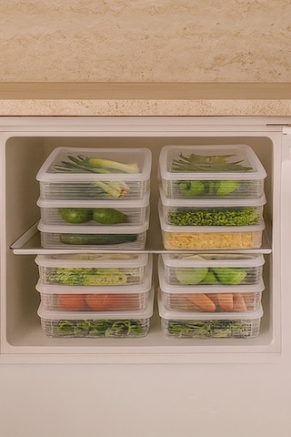 Kitchen Life 12 li 2300 ML Buzdolabı ve Mikrodalga Saklama Kabı - Buzdolabı Organizeri Saklama Kutusu Şeffaf