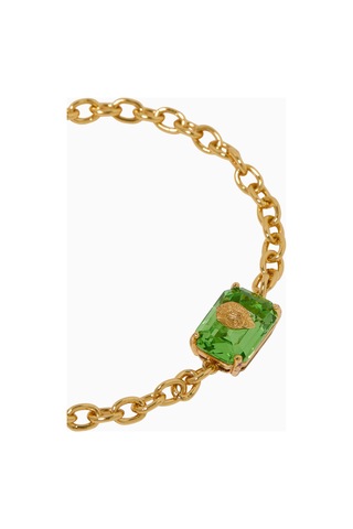 Kurt Geiger Crystal Bracelet Parlak Kristal Ve Pirinçten Zarif Bileklik Yeşil