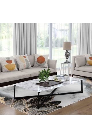 Kaymaz Taban Yıkanabilir Halı Mutfak, Salon, Yatak Odası İçin Modern Dijital Baskı Halı Slnhalı56 - 202 Çok Renkli