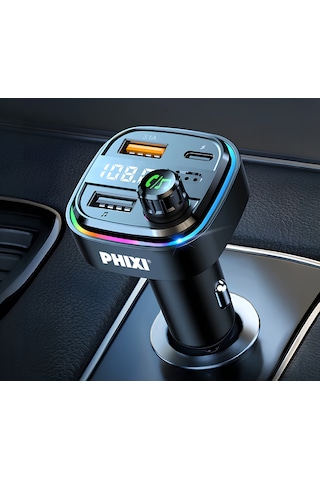 Phixi Fm25 Araç Fm Transmitter Bluetooth 5.3 + Pd & Usb-a Hızlı Şarj