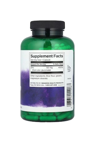 Zinc Glukonat, 50 Mg, 250 Kapsül. Usa Menşei.dmmedicine'den