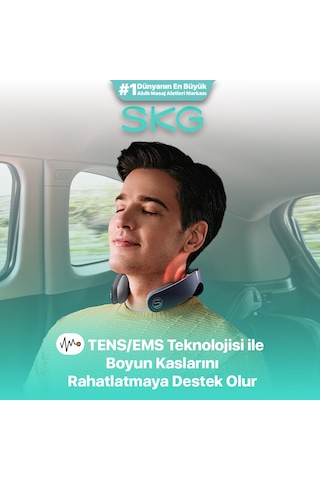 Skg G7 Pro Fold Tens-Ems Akıllı Boyun Masaj Aleti/Robotu, Mobil App Desteği, Özel Isı Terapisi Lacivert