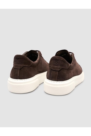 Monamae %100 Hakiki Süet Deri Kahverengi Kadın Sneaker Kahverengi