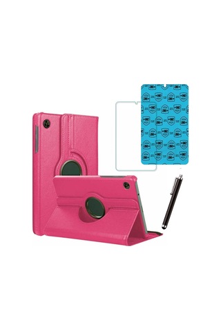 Samsung Galaxy Tab A9 X110 Uyumlu Tablet Kılıfı Cam Ekran Koruyucu Kalem Set Kapaklı Kılıf