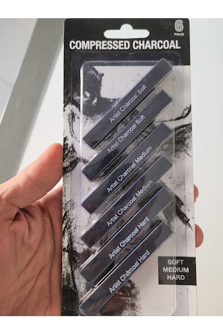Pres Kömür Kalem Blok Füzen Kalemi 6lı Set Soft-medium-hard Eskiz Set Eskiz Set Compressed Charcoal