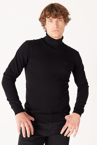 Wrangler Erkek Regular Fit Normal Kesim %100 Pamuk Balıkçı Yaka Triko Kazak W8D42P100 Siyah