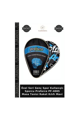 Özel Seri Genç Spor Kullanışlı Sporcu Proforce Pf-4005 Masa Tenisi Raket Kılıfı Mavi