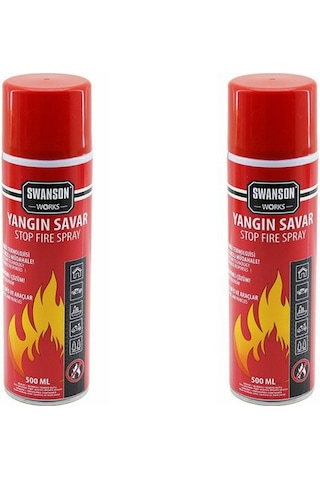 2 Adet Yangın Söndürücü - Yangın Savar Sprey 500ml + 500 Ml Ev - Ofis - Oto Araç Ateş Boğucu Köpük Tabaka Oluşturur 5570