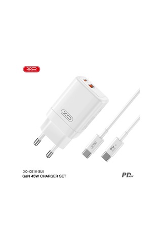 Özel Seri Priz Başlığı Cihaz Dolum Telefon Aksesuarı Ce16 Eu 45w Pd Hızlı Şarj Adaptörü Ve Type-c