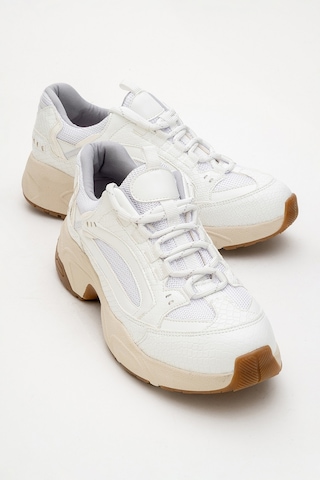 Luvishoes Luvi Shoes Letty Beyaz Baskı Fileli Kadın Spor Ayakkabı Beyaz
