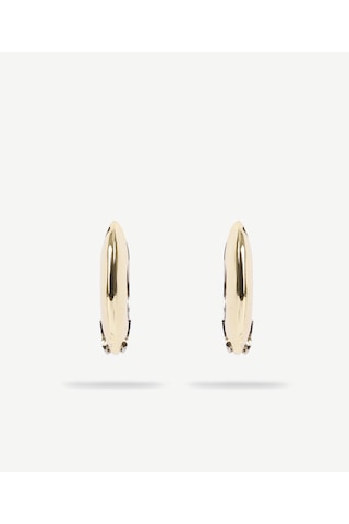 Yargıcı Gold Ve Silver Detaylı Halka Küpe 25kkbj8189x 320 Altın - Gümüş