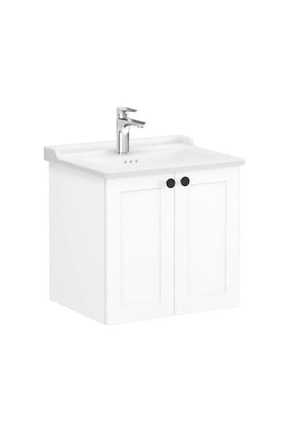 VitrA Root Classic 68701 Lavabo Dolabı Kapaklı Mat Beyaz 60 CM Mat Beyaz