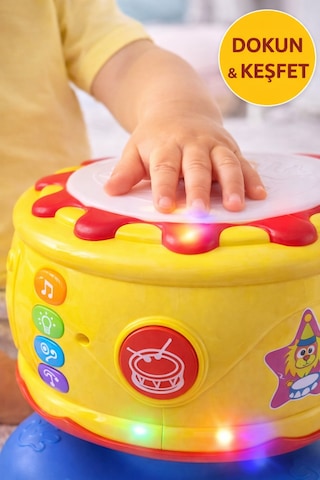 Işıklı Müzikli Davul Oyuncak Renkli Işık Bebek Eğitici Oyuncak