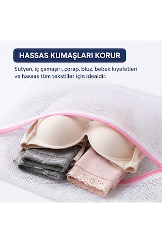 Çamaşır Yıkama Filesi - 40x50 Cm - Fermuarlı - Tekrar Kullanılabilir Diğer
