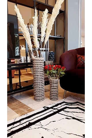 Egindra Metal Tel Hasır Örgülü Özel Tasarım Pampas Vazosu 30 Ve 60 Cm 2Li Set Egindra Metal Tel Hasır Örgülü Özel Tasarım Pampas Vazosu 30 Ve 60 Cm 2Li Set