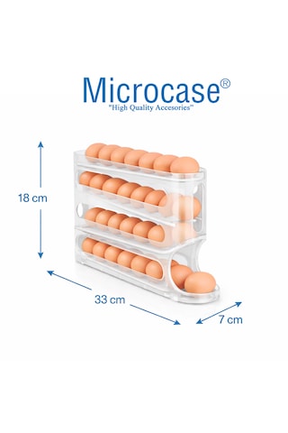 Microcase Abs Plastik Dolapiçi Yuvarlanır Tip Yumurta Organizer Ve Standı 2 Adet Al5452 Siyah