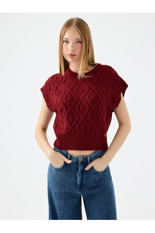 Loft Regular Fit Bordo Kadın Kazak Lf2041596 Bordo