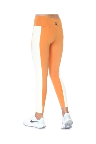 Sportive Color Block Legging Kadın Turuncu Koşu Tayt 21kktp11c01-orj