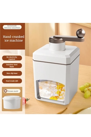 Ulzyvf Dıy Buz Kırıcı Kolu Manuel Buz Slush Makinesi Beyaz Beyaz
