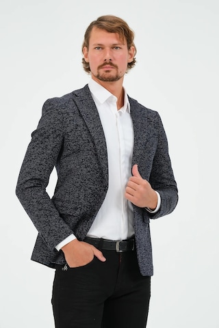 Bonesti Erkek Slim Fit Blazer Ceket Lacivert Desenli