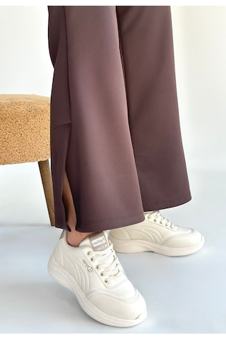 Yejja Bej Cilt Bağcıklı Spor Ayakkabı Çok Renkli