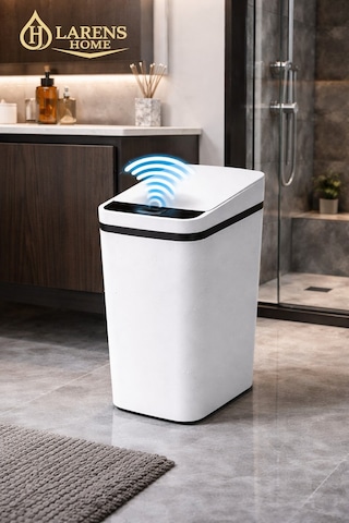 Clean S1 Akıllı Sensörlü Otomatik Kapaklı Hijyenik Çöp Kovası Beyaz