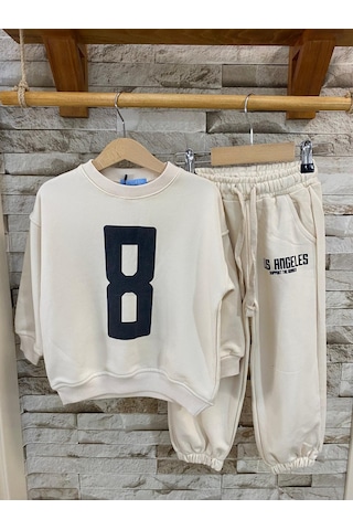 Lacıel Parıs Los Angeles Çocuk Eşofman Takım Ekru